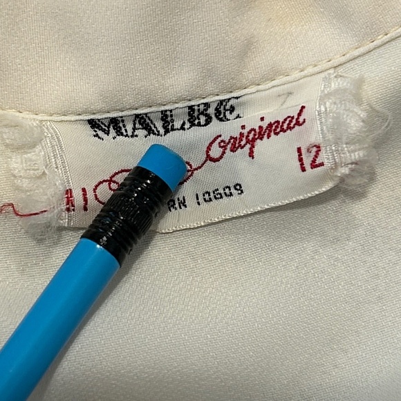 Malbe Original Musical Theme Blouse Rhinestone Buttons Vintage Size 12 - Picture 2 of 14